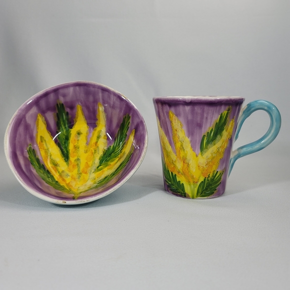 Vietri Italy Bowl And Matching Mug Cup - Picture 16 of 16